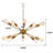 10-Light Gold Dimmable Sputnik Chandelier with Plug-In Cord & Switch, Ideal for Living Room, Dining & Entryway