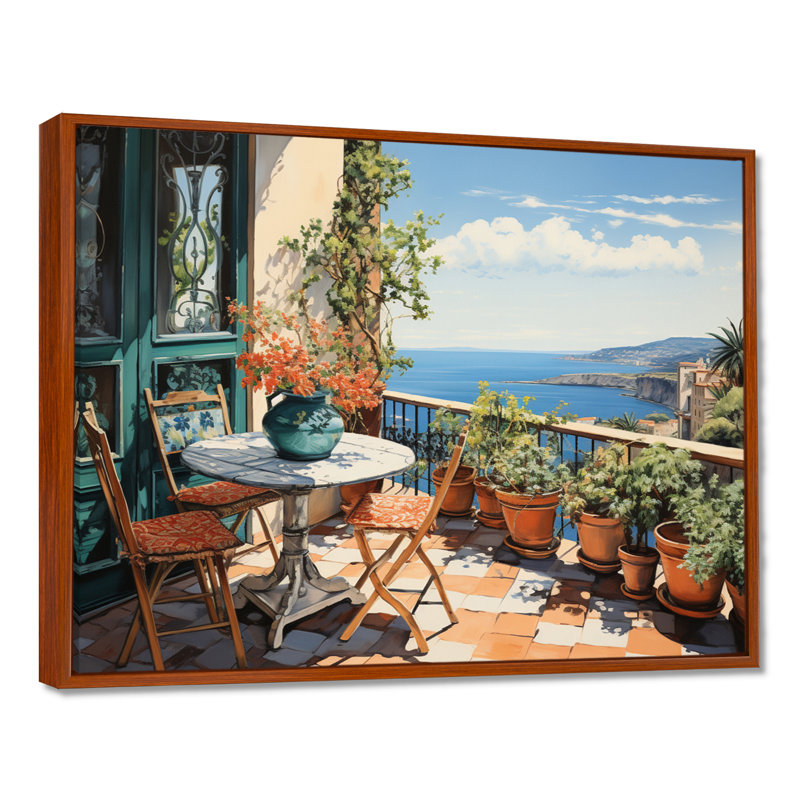 La Dolce, côte italienne I - Italie, art encadré, H 30 po x l 40 po, Cadre flottant brun
