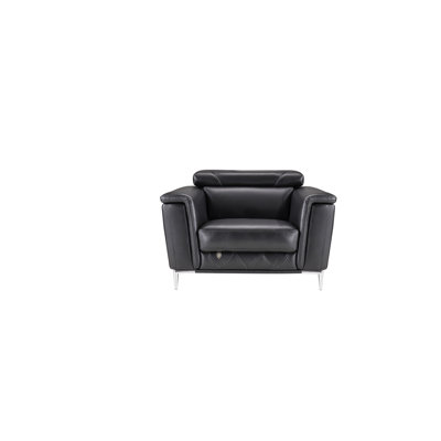 Fauteuil club en cuir à grain large 46 po Barnhan