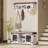 39.76" Wide Hall Tree With Bench And Shoe Storage, Entryway Bench With Soft Seat Cushion, Wall Mount Coat Rack Shoe Bench Set For Hallway