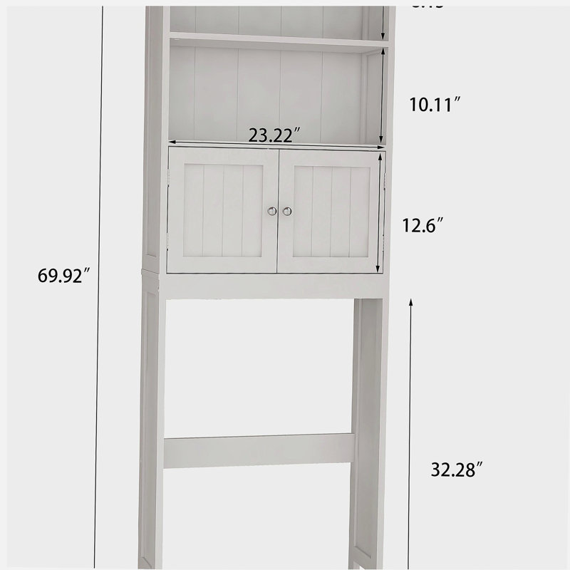 Étagère de rangement pour salle de bain à 2 niveaux avec 2 portes