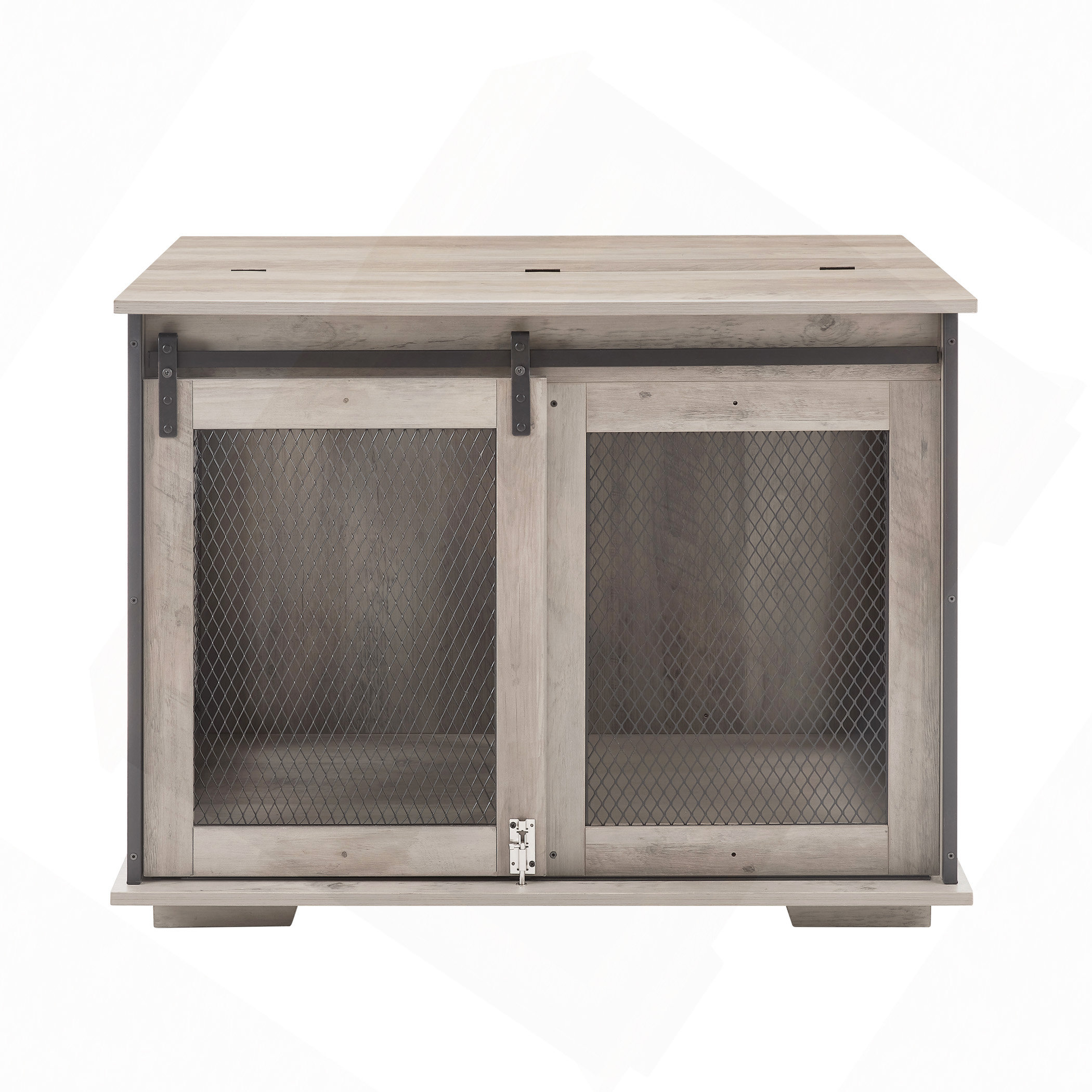 Visual Reference: Ophelia Co Farmhouse Dog Cage Crate Furniture With Sliding Barn