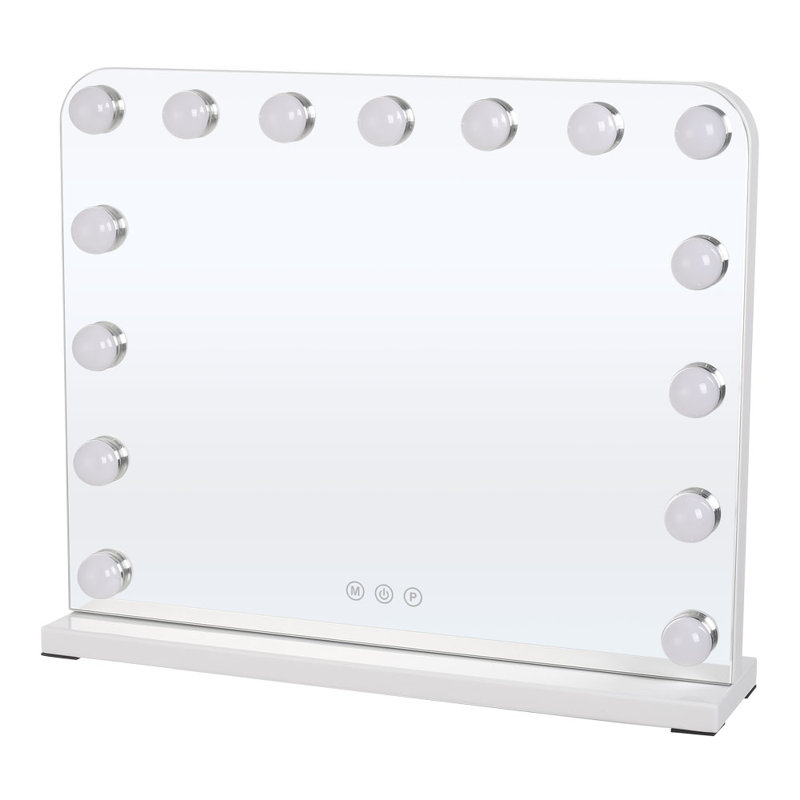 Aidenas Metal Rectangle Mirror, White, 107cm H x 127cm W
