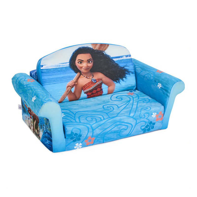 Marshmallow Furniture 2 Pack 2-in-1 Flip Open Foam Compressed Sofa Bed, Moana