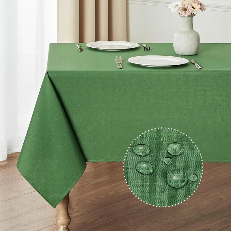 Rectangle Tablecloth Waterproof 52X70 Inch Linen Textured Table Cloth Stain And Wrinkle Resistant Washable, Decorative Fabric Table Cover For Dining, Party And Camping, Black