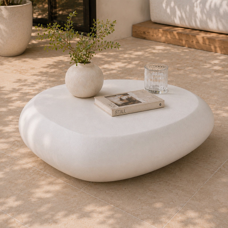 Table basse en forme de galet