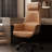 Adjustable Genuine Leather + Faux Leather + Aluminium Alloy Office Chair-108647379
