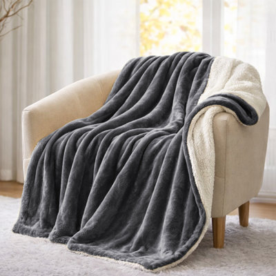Jeté épais réversible en molleton Sherpa Oxford Homeware