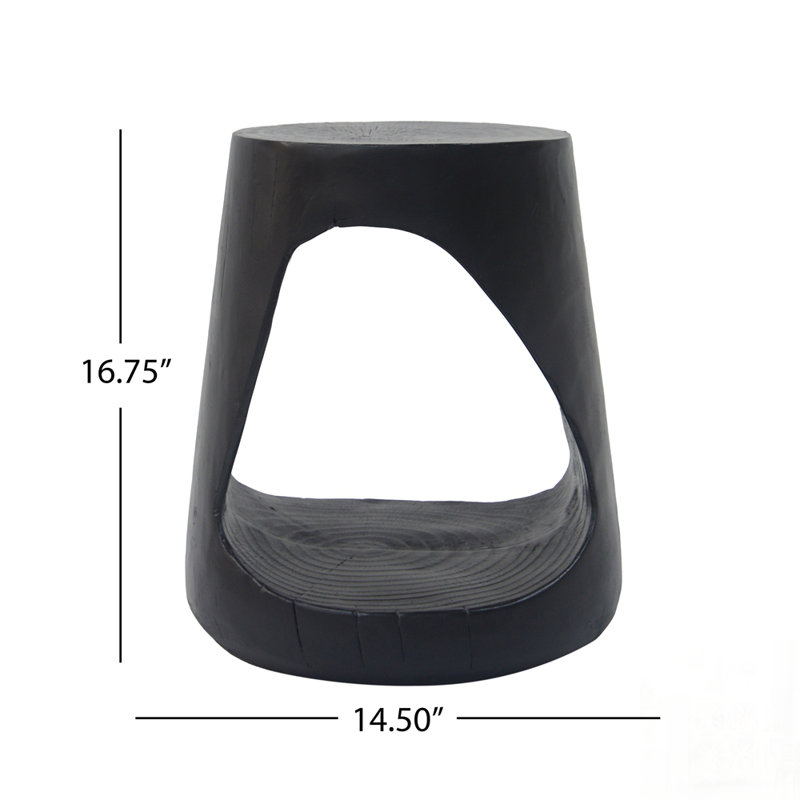 Table d'appoint creuse avec texture semblable au bois MGO, Noir