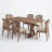 Danville 7-Piece Mid Century Modern Rubberwood Dining Table Set With Upholstered Seats-125811740