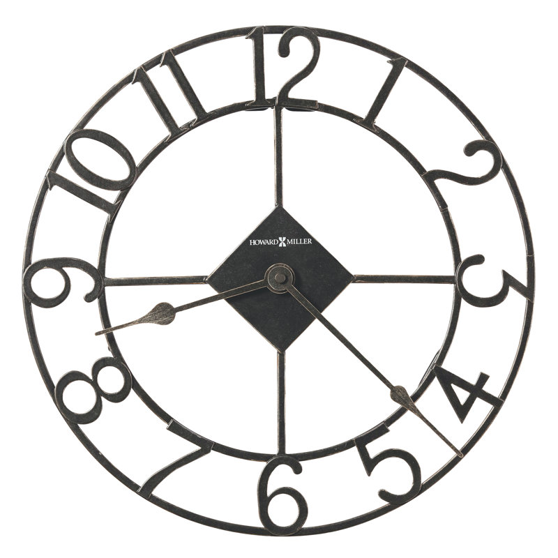 Howard Miller 14" Black Industrial Metal Wall Clock