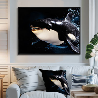 Smiling Deep Sea Orka - Coastal Animal Wall Art Living Room