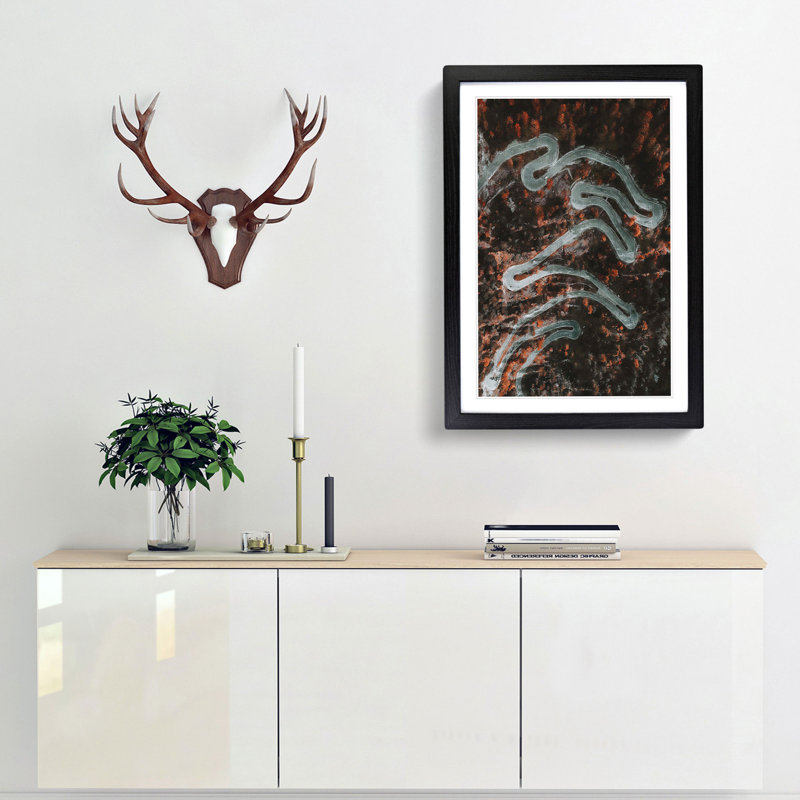 Maloja Pass in Switzerland - Picture Frame Painting Print, 87cm H x 62cm W x 2cm D, Black Framed