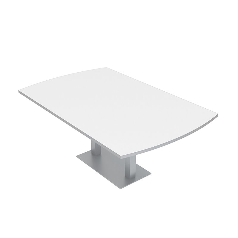 Table de conférence Pavert Arc, Argent argent, Blanc classique, H 30 po x l 84 po x P 48 po