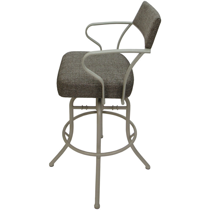 Tabouret de comptoir pivotant 26 po Chiyomi, Mélange de polyester - siège brun / structure be