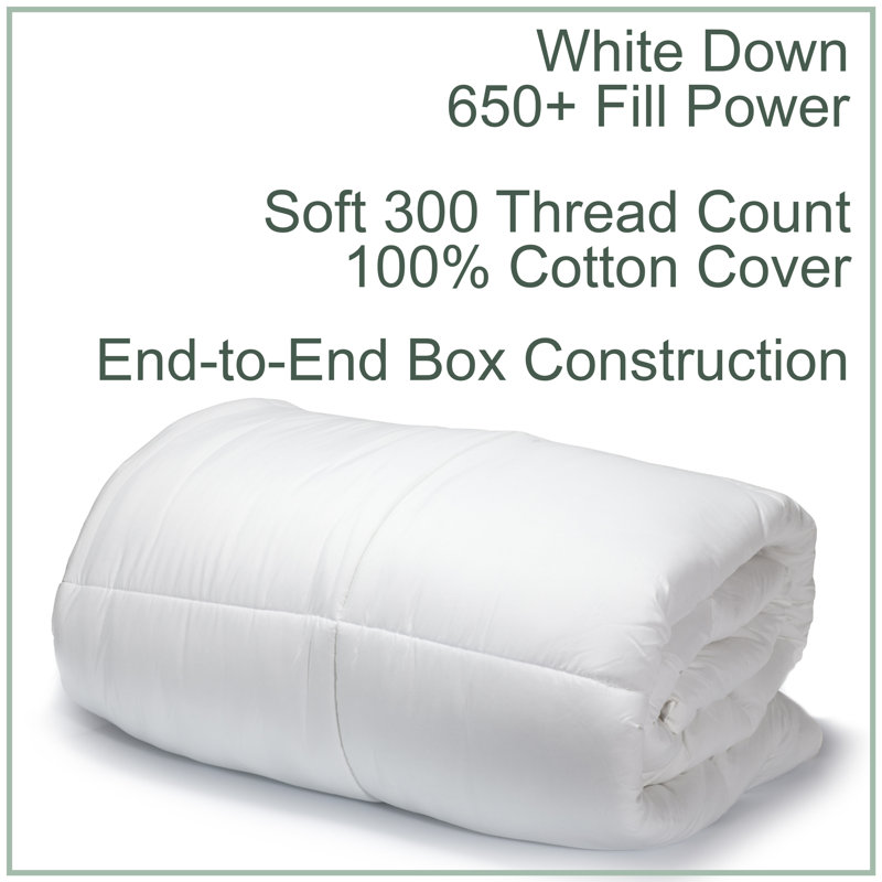 Édredon en duvet d'oie blanche 650, Lit simple