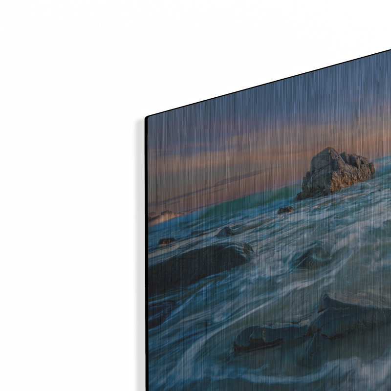 «High Morning Dunes» «Morning Morning On Marginal Way» par Rick Berk, mur en métal, H 12 po x l 16 po