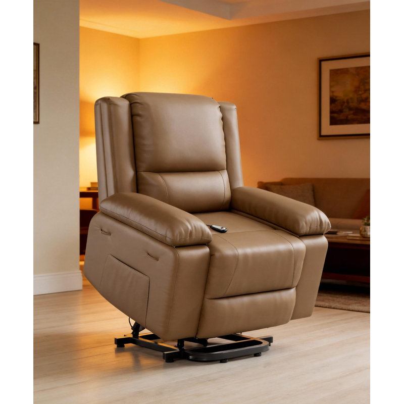 Power Lift Recliner, with Massage & Heat, Tan