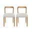 Ensemble de 2 chaises de salle à manger en bois d'hévéa massif (chêne naturel et beige)-131654068-131654069-131654070