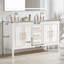 Meuble-lavabo double 60 po avec plateau en faux marbre 60 po