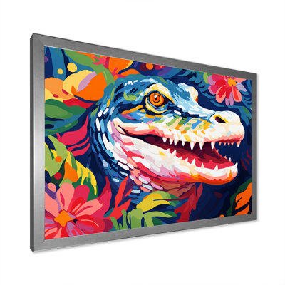 Popart alligator I, art mural crocodile