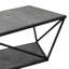 Vince Table basse rectangulaire gris / sable noir en faux marbre avec base géométrique en métal