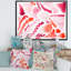 Éléments graphiques rétro en orange et rouge I - peinture sur toile-67232752-67232768