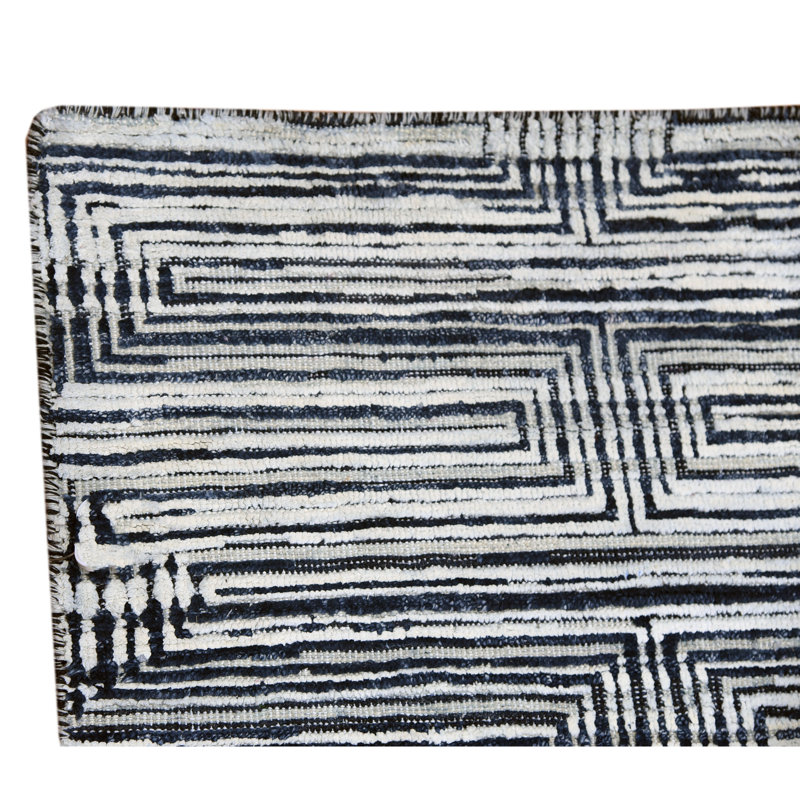 Handmade Silk and Wool Area Rug
