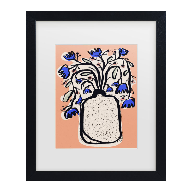«Treechild Lovely Flower Bouquet Matted», art encadré, H 13 po x l 16 po, Cadre noir