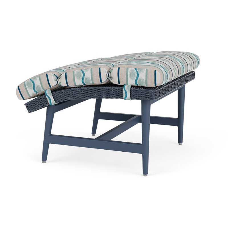 Cascade Outdoor Ottoman, Ilona Resort, Denim Blue