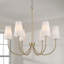 Lustre transitionnel 6 lumières 37,5 po x l 26,5 po noir mat avec verre blanc conique-107243936