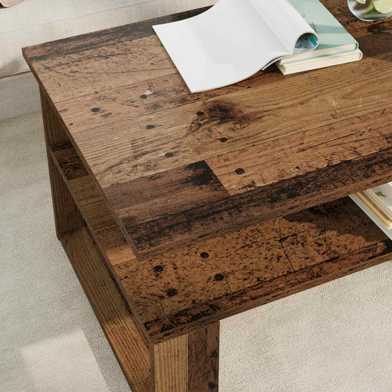 Coffee Table with Storage, Old Wood