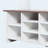 Farmhouse Hall Tree with 16 Cubbies, Storage Bench & 6 Hooks, White-1746677009