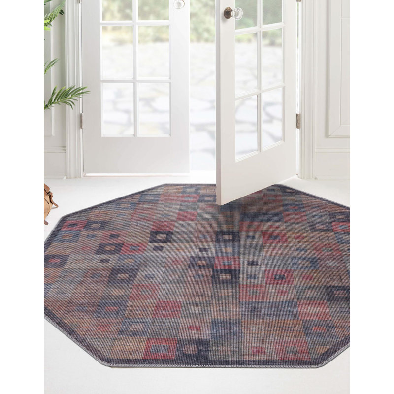 Sisu Checkered Indoor Rug, Octagon 7'10" x 7'10"