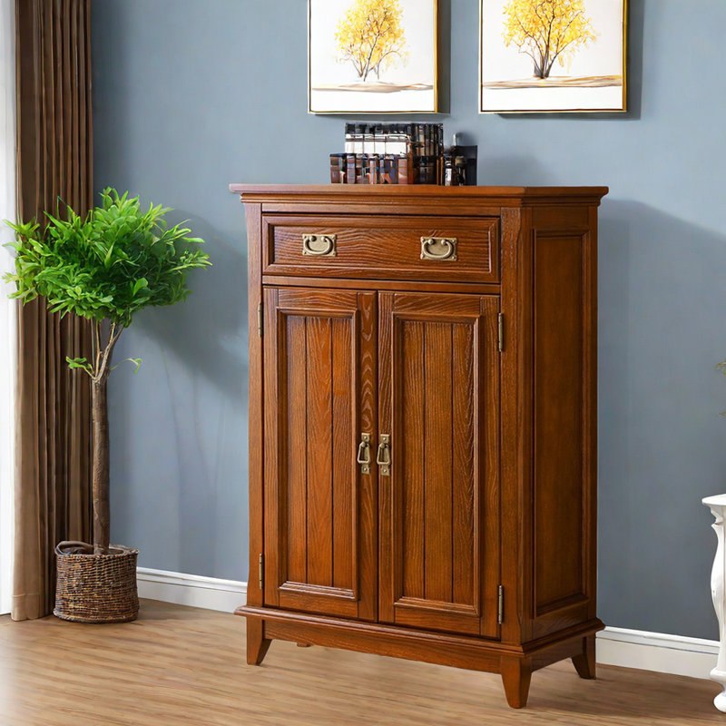 16 Pair Shoe Storage Cabinet, Brown