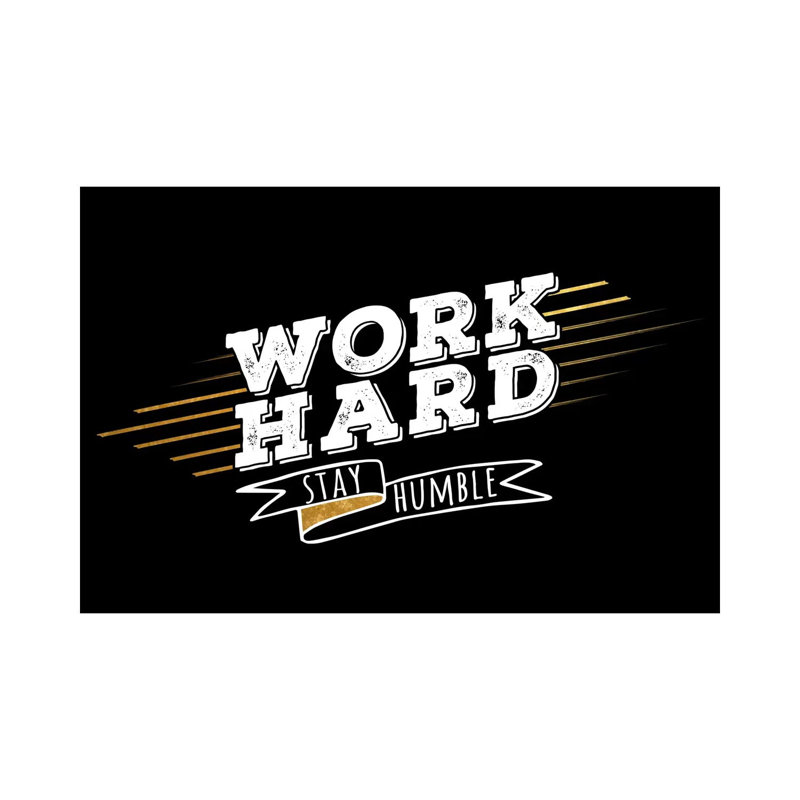 Work Hard IV par Print, Toile tendue, H 40 po x l 60 po x P 1,5 po