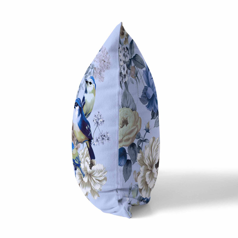 Coussin Petal, H 16 po x l 16 po, Bleu / Lavande