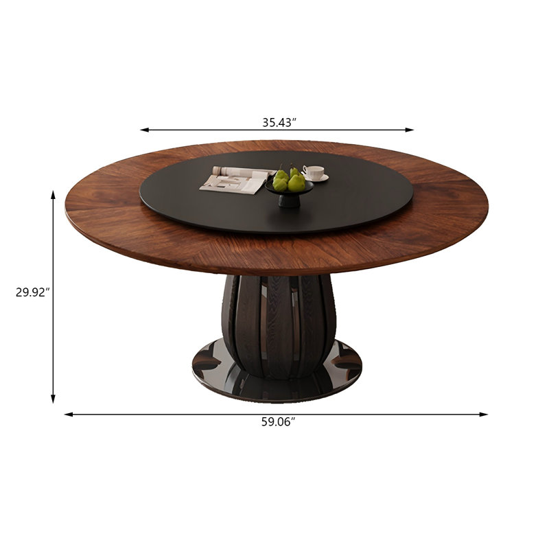 Table de salle à manger en frêne massif, H 29,92 po x L 59,06 po x l 59,06 po