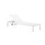 Chaise longue d'extérieur Devan en aluminium avec inclinaison réglable, lames en polyrésine, roulettes, structure blanche et lames en polyrésine grise-504550105