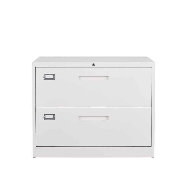 35.43'' Wide 2 -Drawer Steel File Cabinet, White