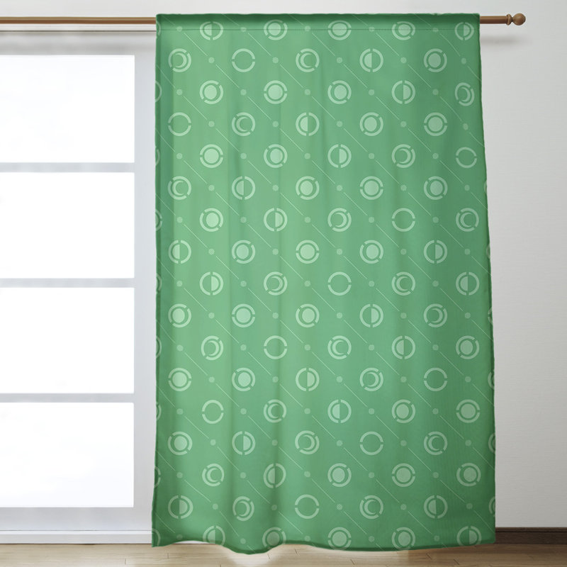 Panneau de rideau simple obscurcissant et isolant avec passe-tringle classique Moon phases, Vert