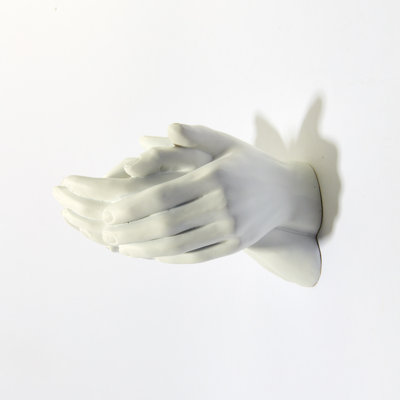 Resin White Helping Hands Wall Mount - 9" long