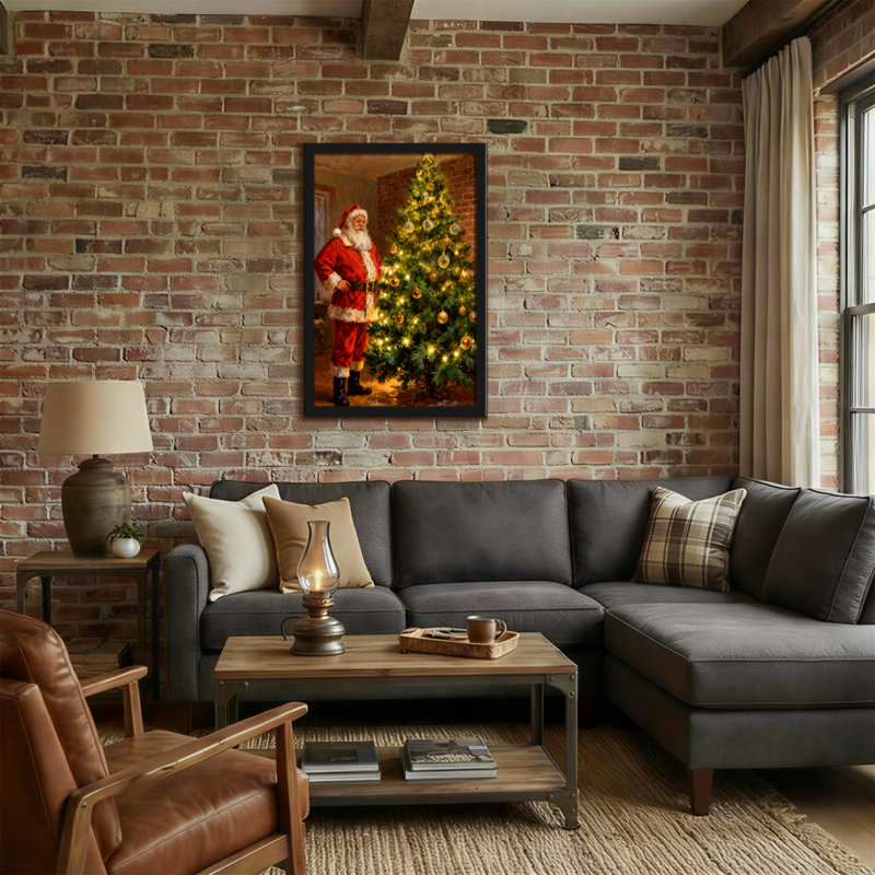 Christmas Santa Claus Christmas Tree Holiday Scene