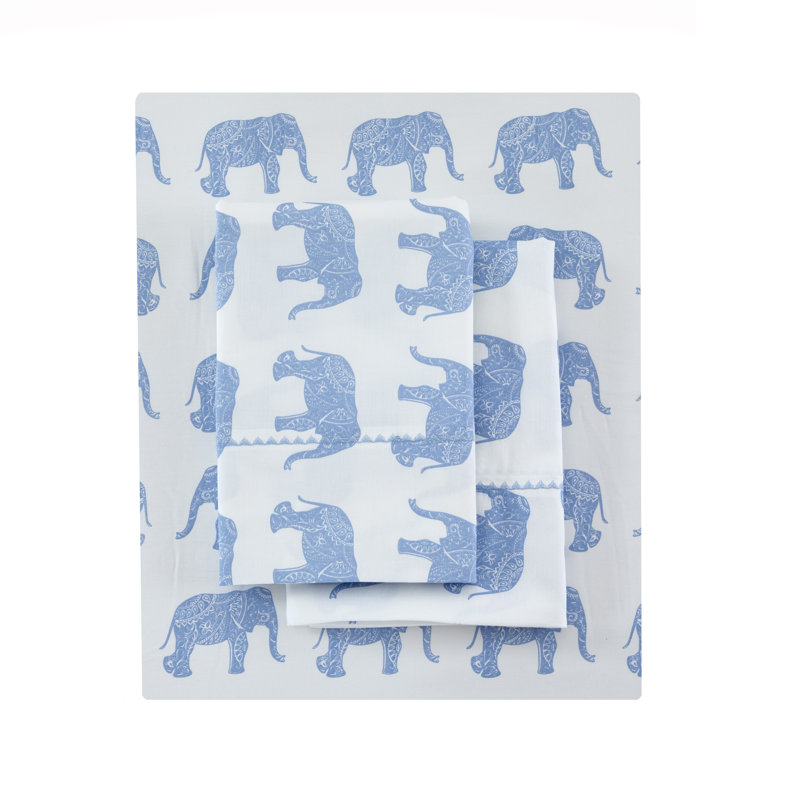 Ensemble de draps 100% coton 400 fils Elephant, Grand, Rose
