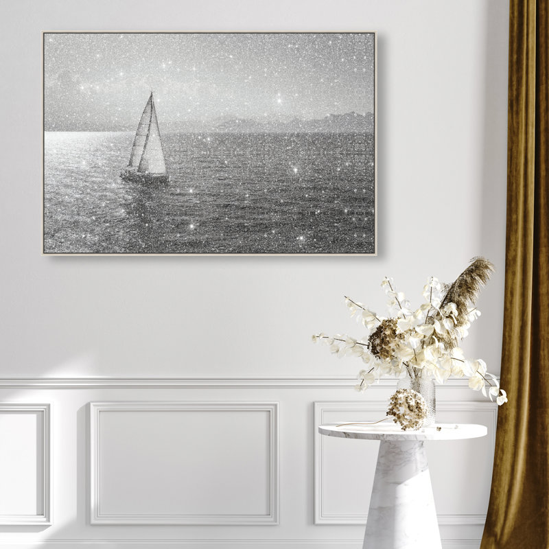 Edge Of Silence Print by Oliver Gal, 21"H x 31"W, Silver Floater Frame