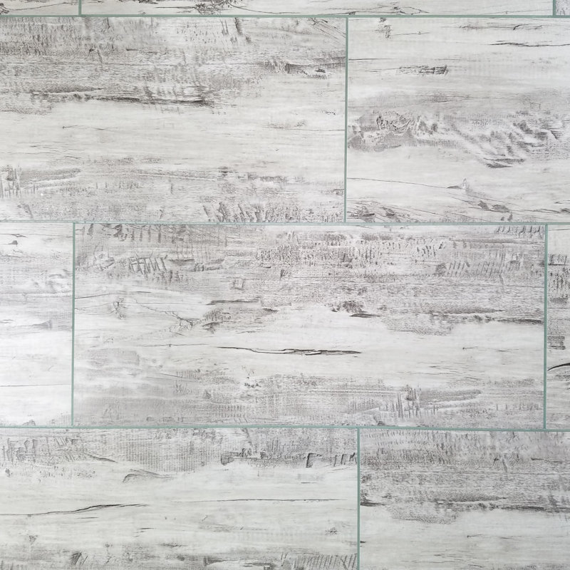 Carrelage mural de cuisine et de salle de bain style bord droit en bois 7 po x 16 po Nature, Gris
