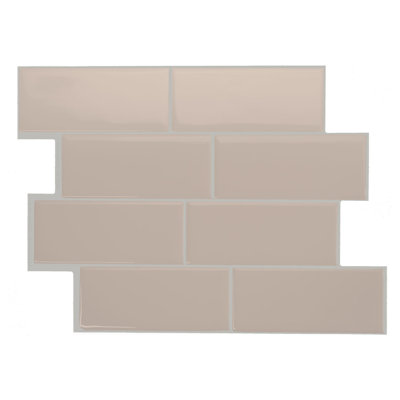 Peel and Stick Gel Backsplash Tile Metro 12'' x 8'' (Set of 4)