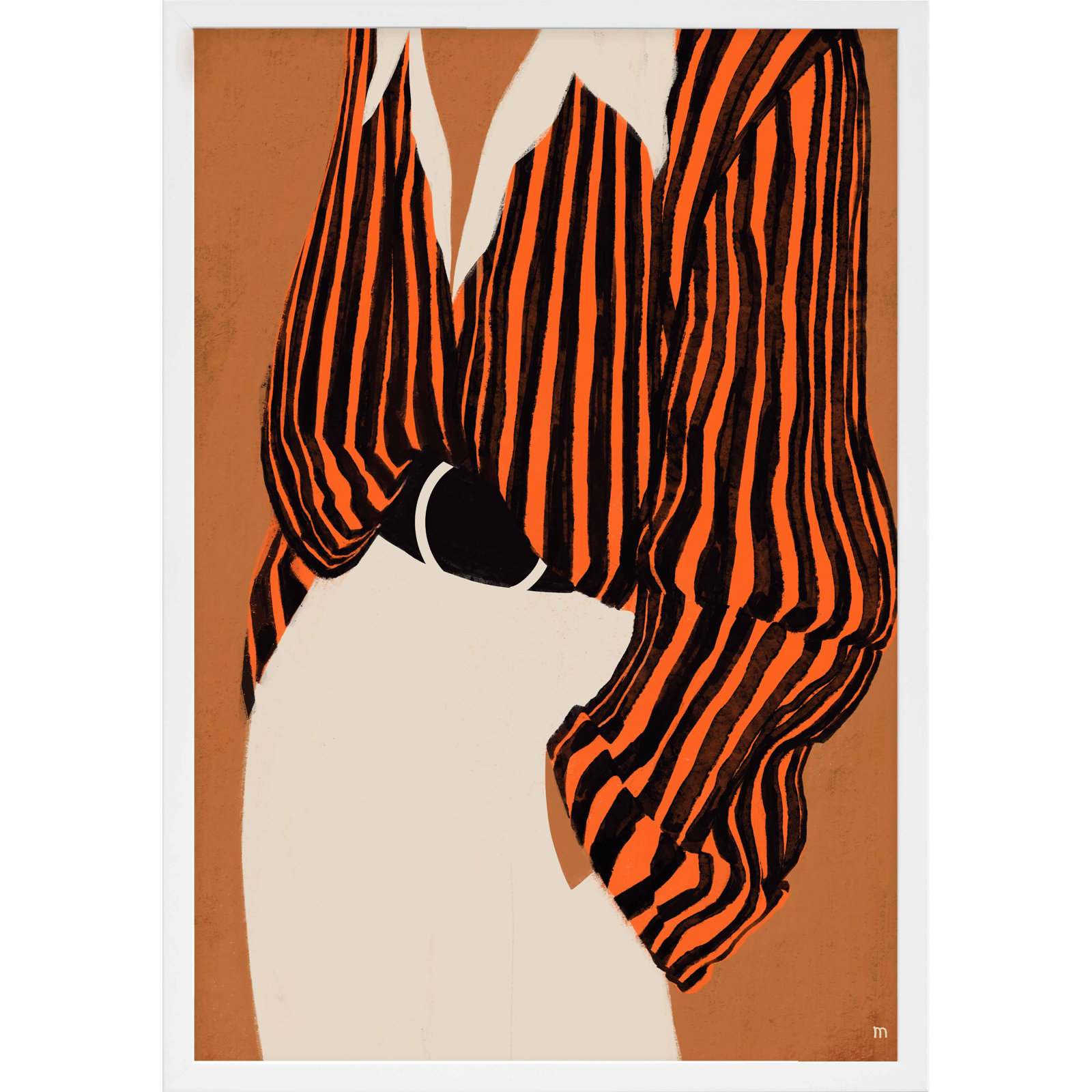 Lumberton "The Striped Shirt" Print, White Framed, 50" H x 35" W x 1.25" D