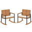 Ensemble de 2 chaises berçantes avec coussin d'accoudoirs