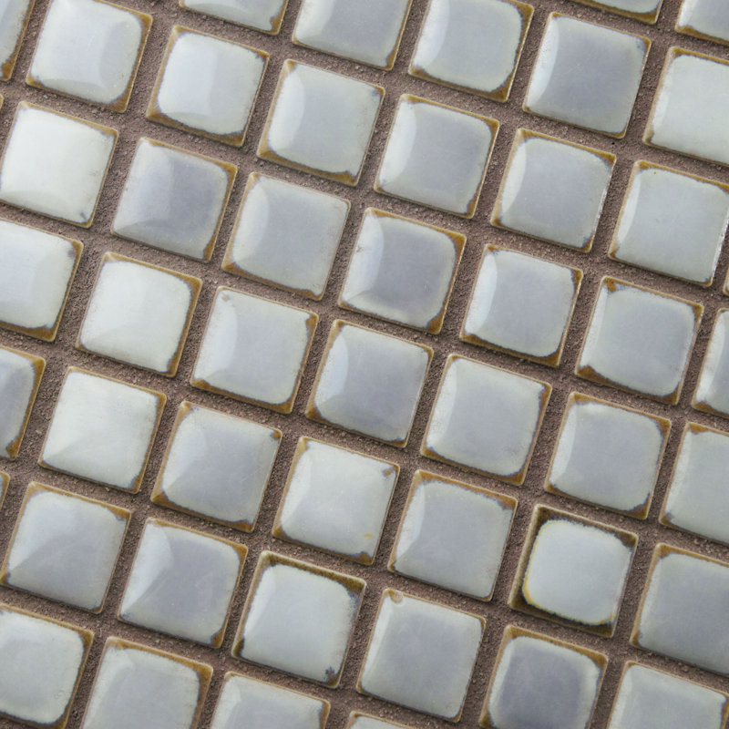 Hudson Edge 1" x 1" Porcelain Mosaic Tile, Gray Eye
